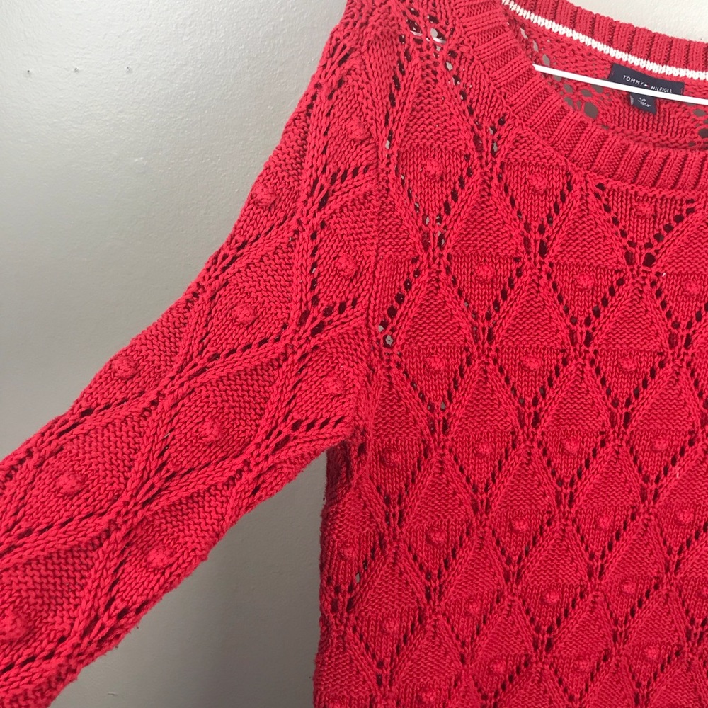 Tommy Hilfiger Red Diamond Long Sleeve Sweater - Picture 5 of 6